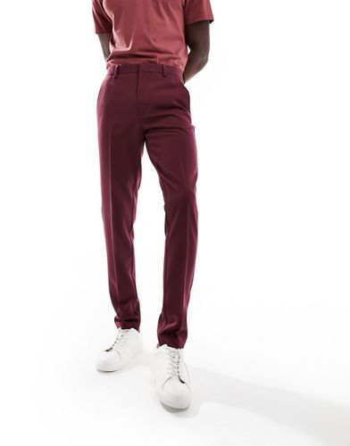 Pantalon élégant ajusté - Bordeaux - Asos Design - Modalova
