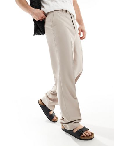 Pantalon élégant coupe droite à taille haute - Taupe - Asos Design - Modalova