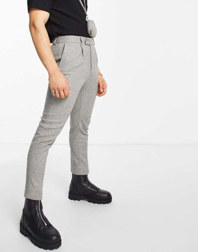 Pantalon élégant fuselé en tweed de laine mélangée - clair - Asos Design - Modalova