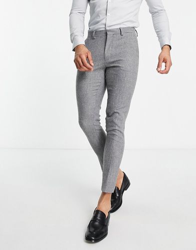 Pantalon élégant super skinny en laine mélangée - Pied-de-poule - Asos Design - Modalova