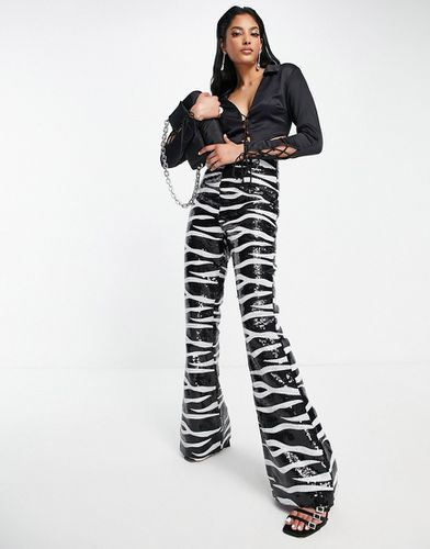 Pantalon évasé à sequins - Zèbre - Asos Design - Modalova