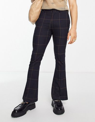 Pantalon évasé habillé coupe skinny à grands carreaux - et rouille - Asos Design - Modalova