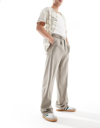 Pantalon évasé skinny habillé à taille haute en sergé - Marron - Asos Design - Modalova
