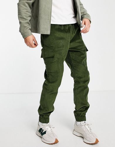 Pantalon fuselé coupe cargo en velours côtelé - Kaki - Asos Design - Modalova
