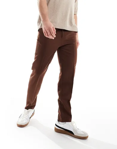 Pantalon fuselé habillé - Marron - Asos Design - Modalova