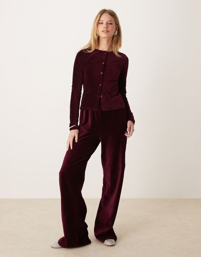 Pantalon habillé ample en velours - Bordeaux - Asos Design - Modalova