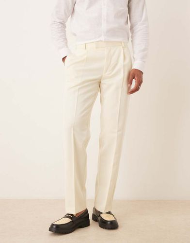 Pantalon habill coupe droite - babeurre - Asos Design - Modalova