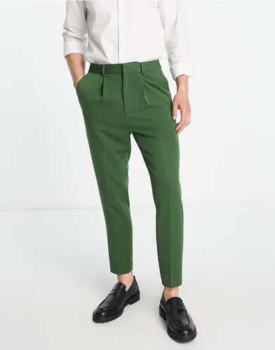 Pantalon habillé coupe fuselée - Kaki - Asos Design - Modalova