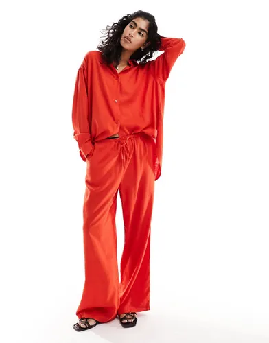 Pantalon large à enfiler en lin - Asos Design - Modalova