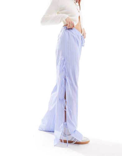 Pantalon large à rayures en popeline de coton avec liens sur les côtés - Asos Design - Modalova
