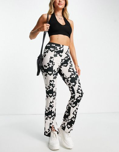 Pantalon skinny fleuri style années 60 - Noir et blanc - Asos Design - Modalova