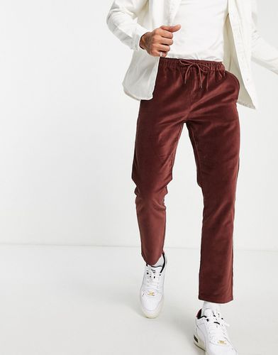 Pantalon slim effet velours - Bordeaux - Asos Design - Modalova