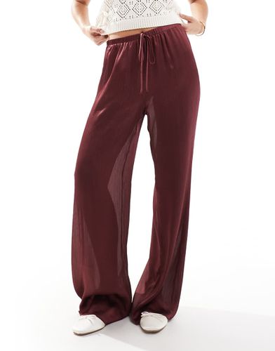 Pantalon plissé ample semi-transparent - Bordeaux - Asos Design - Modalova