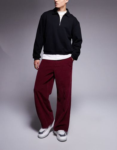 Pantalon ultra baggy en velours côtelé - Bordeaux - Asos Design - Modalova