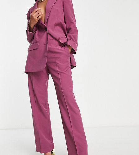 Petite - Mix & Match - Pantalon de tailleur droit coupe ajustée - Prune - Asos Design - Modalova