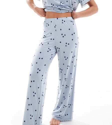 ASOS DESIGN Petite - Mix & Match - Pantalon de pyjama ultra doux avec bordure en dentelle et imprimé étoiles - Asos Petite - Modalova