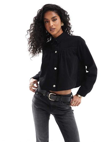 Petite - Chemise plissée en jean - Asos Design - Modalova