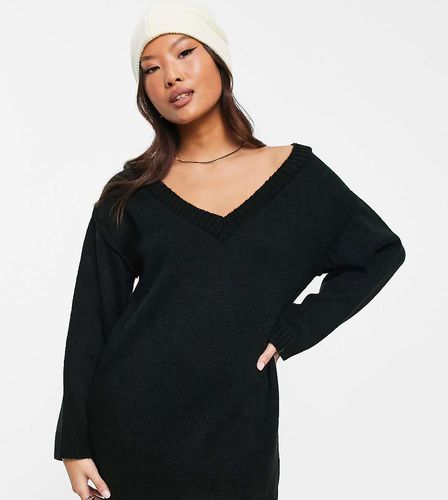 ASOS DESIGN Petite - Robe courte en maille à col en V - Asos Petite - Modalova