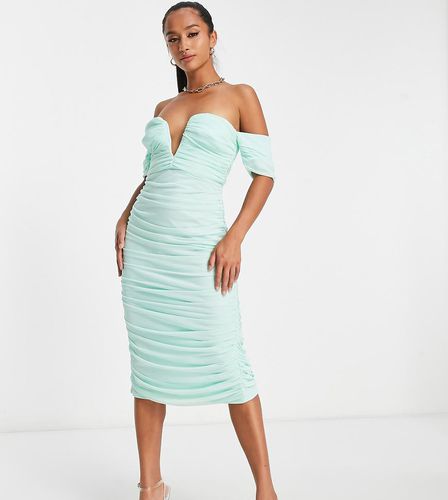 ASOS DESIGN Petite - Robe bandeau mi-longue en tulle - menthe - Asos Petite - Modalova