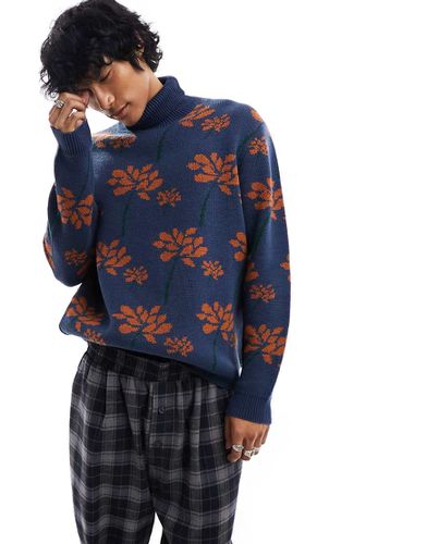 Pull col roulé en maille à motif fleuri - Asos Design - Modalova