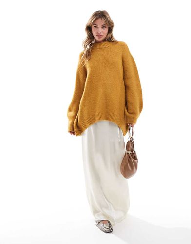 Pull oversize à col ras de cou - Jaune souci - Asos Design - Modalova