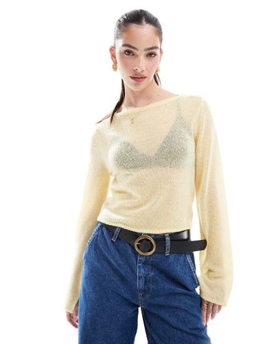Pull ras de cou en maille lche - Babeurre - Asos Design - Modalova
