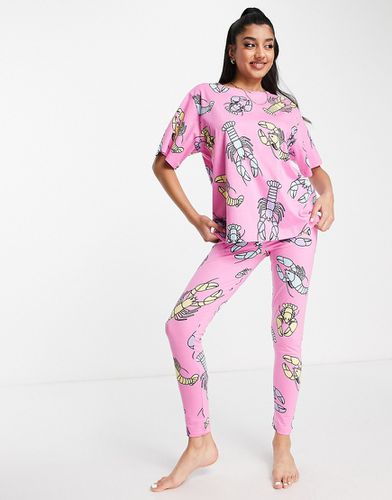 Pyjama à imprimé homard avec legging et t-shirt oversize - Asos Design - Modalova