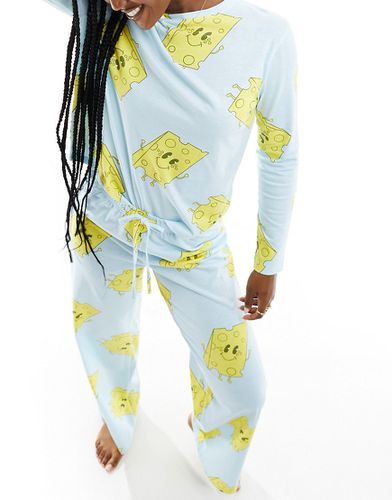 Pyjama avec top à manches longues et pantalon imprimé fromage - Asos Design - Modalova