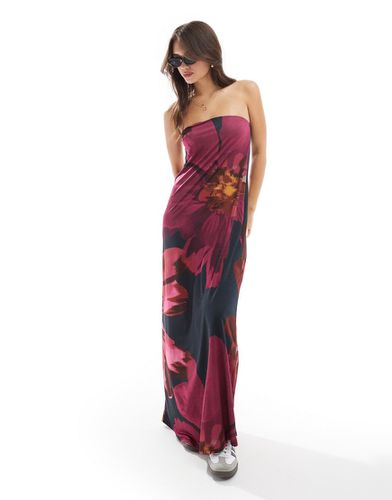 Robe bandeau droite mi-longue à imprimé fleurs oversize - Asos Design - Modalova