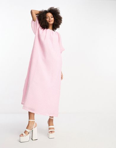 Robe babydoll mi-longue texturée à encolure froncée - Asos Design - Modalova