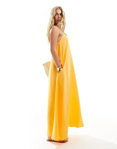 Robe bustier longue d'été minimaliste - Mandarine - Asos Design - Modalova