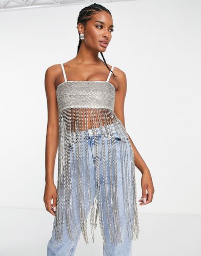 Robe caraco ornementée avec franges à strass - Asos Design - Modalova