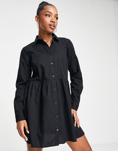 Robe chemise courte effet froncé en coton - Asos Design - Modalova