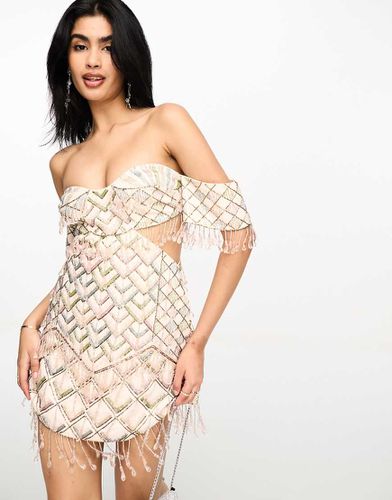 Robe courte bandeau structurée à chevrons ornementée - Asos Design - Modalova