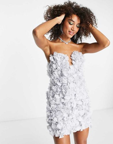 Robe courte style corset à décolleté plongeant avec fleurs brodées - Asos Design - Modalova