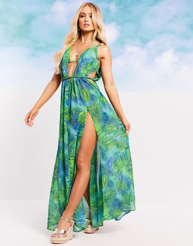 Robe de plage en mousseline avec ceinture corde et imprimé palmiers exotiques - Asos Design - Modalova