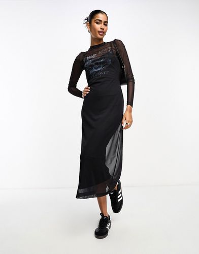 Robe en tulle à manches longues et motif - Asos Design - Modalova