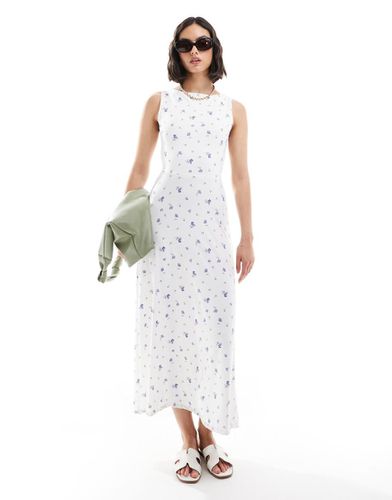 Robe évasée mi-longue à petites fleurs avec dos ouvert à lanières - Asos Design - Modalova