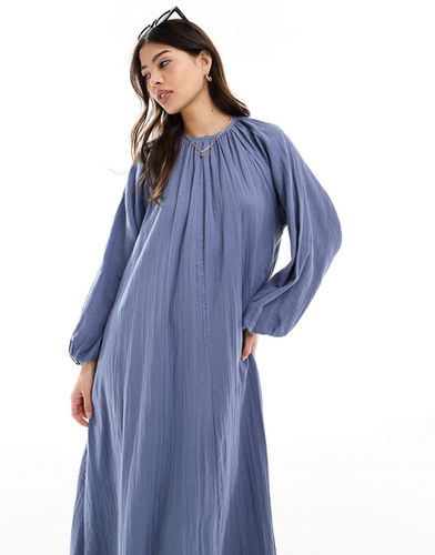 Robe longue coupe trapèze en tissu double - Asos Design - Modalova