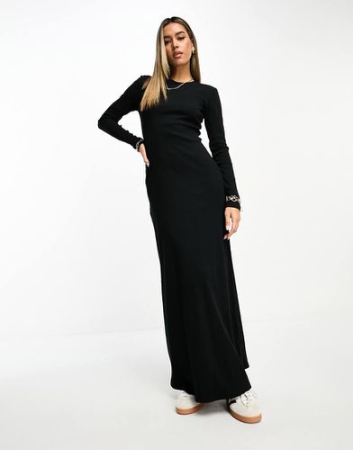 Robe longue droite avec col ras de cou - côtelé - Asos Design - Modalova