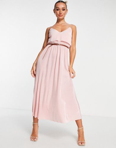 Robe longue superposée et plissée à bretelles - Vieux - Asos Design - Modalova