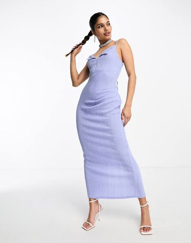 Robe mi-longue texturée à bretelles avec buste rabattu - bleuet - Asos Design - Modalova