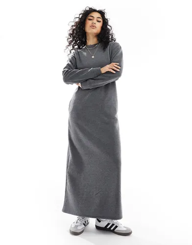 Robe pull mi-longue à col ras de cou - Anthracite - Asos Design - Modalova
