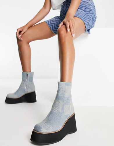 Revenue - Bottines à plateforme compensée - Denim - Asos Design - Modalova