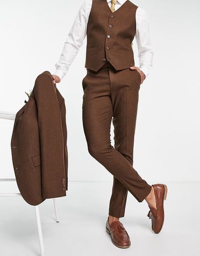 Wedding - Pantalon ajusté en maille de laine mélangée tressée texturée - Asos Design - Modalova