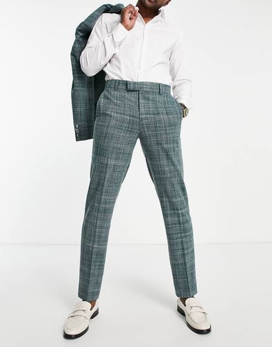 Wedding - Pantalon de costume ajusté effet hachuré - forêt - Asos Design - Modalova