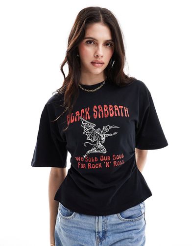 T-shirt taille corset avec imprimé Sabbath sous licence - Asos Design - Modalova