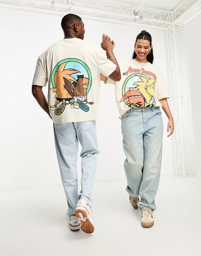 T-shirt unisexe oversize à imprimé Angry Beavers sous licence - Beige - Asos Design - Modalova