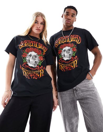 T-shirt unisexe à motif avec imprimé tête de mort et Gratefuldead - Asos Design - Modalova