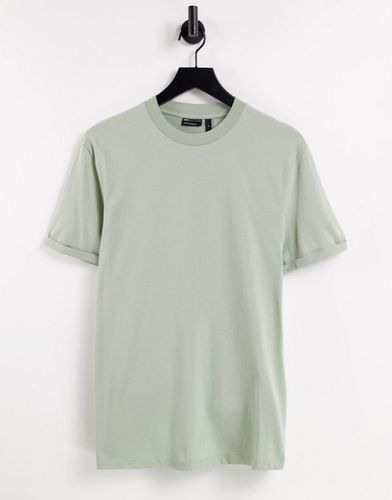 T-shirt à manches retroussées - Kaki délavé - KHAKI - Asos Design - Modalova
